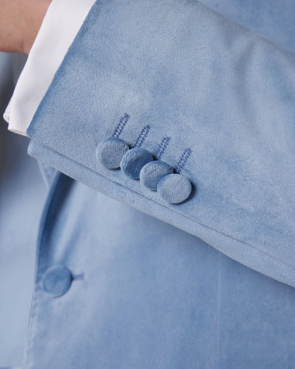 Velvet Tailored Jacket, Chalk Blue, hi-res